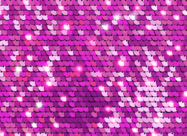 Glittering pink sequined fabric texture. Glittering pink sequined fabric texture. Sequined purple shining scales. Glamor Background vector sequin stock pictures, royalty-free photos & images