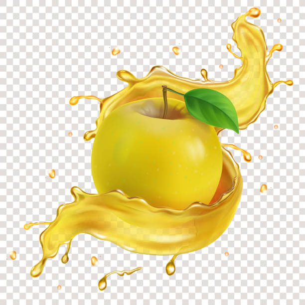 Cute blown fruit icon on colorful soft background.
