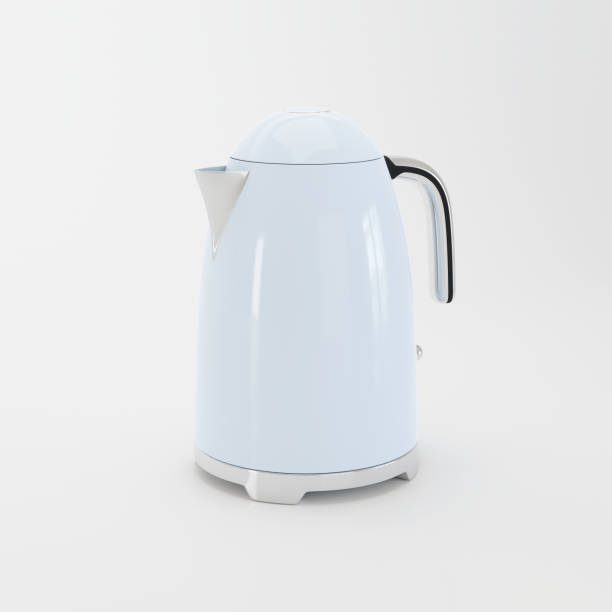 istock 3D rendering Light Blue Vintage Electric Kettle Stainless Steel 1468587634