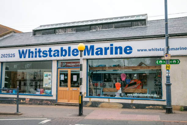 Whitstable Marine Shop in Kent, England, selling fishing and marine equipment.