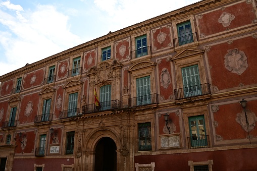An exterior view of the Episcopal Palace building in the Spanish city of Murcia.