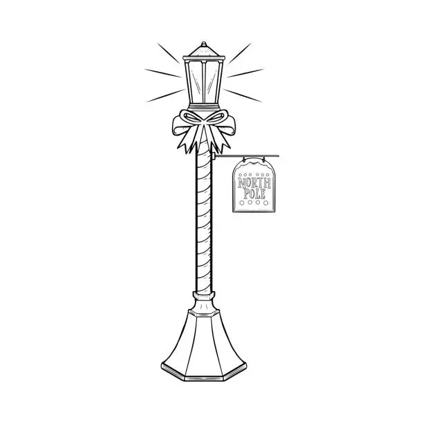 Vector illustration of Vector Cartoon Cute Christmas Lamp Illustration Isolated