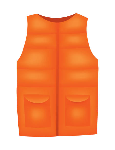 illustrazioni stock, clip art, cartoni animati e icone di tendenza di elemento uniforme dell'abbigliamento da lavoro. gilet di avvertimento arancione come uniforme. indumenti protettivi o dispositivi di sicurezza. abbigliamento per operai edili, modello di uniforme - engineer environment orange manual worker