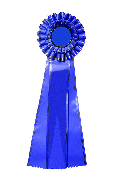 istock Blue ribbon award isolated on white 146860010