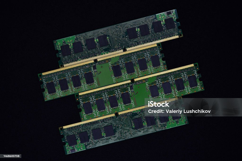 Blue Ram Bars On A Black Background Computer Memory Chips Computer ...