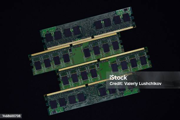 Computer Ram Dark Background Blue Ram Bars On A Black Background Computer Memory Chips Computer ...