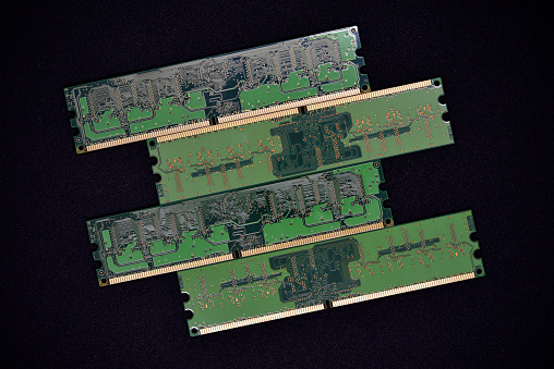 Ram Chip Blue Blue Ram Bars On A Black Background Computer Memory Chips Computer ...