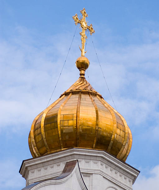 istock Golden dome of a church 146860124