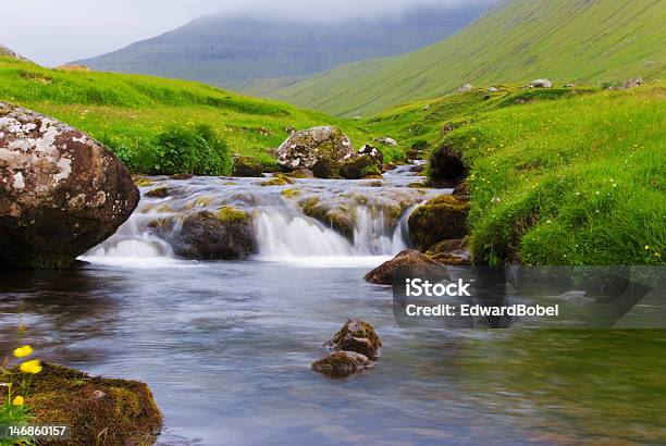 Água Flui Entre Moss Rocks - Fotografias de stock e mais imagens de Ao Ar Livre - Ao Ar Livre, Bebida Fresca, Cor verde