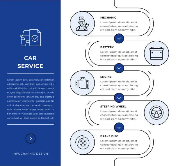 Vector illustration of Car Service Infographic Design