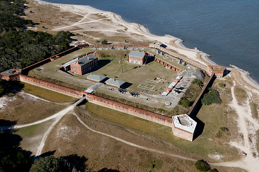 aerial view of Fort Clinch