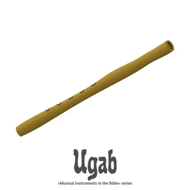 Vector illustration of Musical Instruments in the Bible Series. UGAB is a whistle or the simplest form of flute.