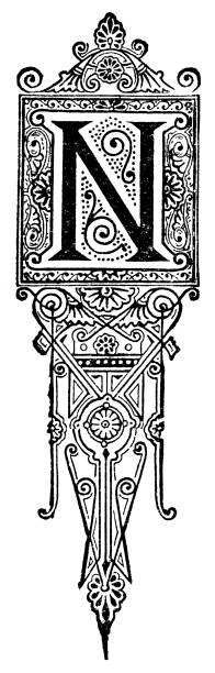 istock Art Nouveau Style Letter N - 19th Century 1468608156