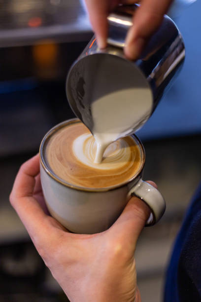 Latte Art Close-up stock photo