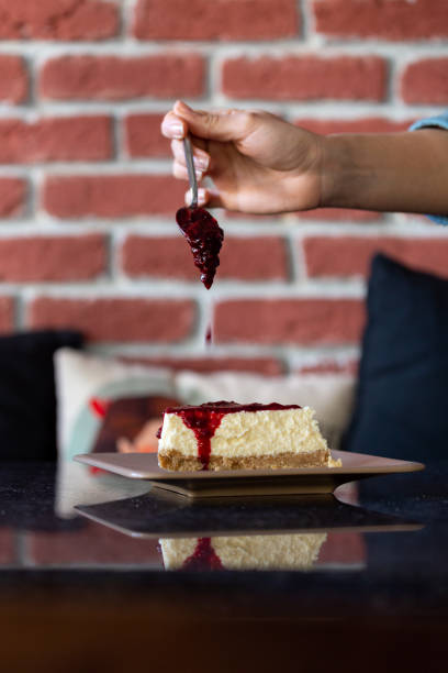 Cherry Cheesecake stock photo