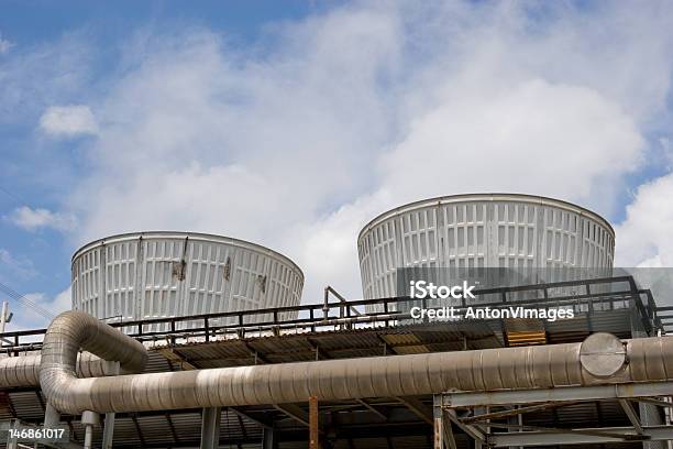 Cooling Tower 3 Stock Photo - Download Image Now - Cooling Tower, White Color, Blue