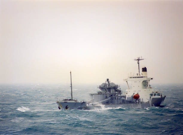 istock Vessel sailing on stormy sea 1468612427