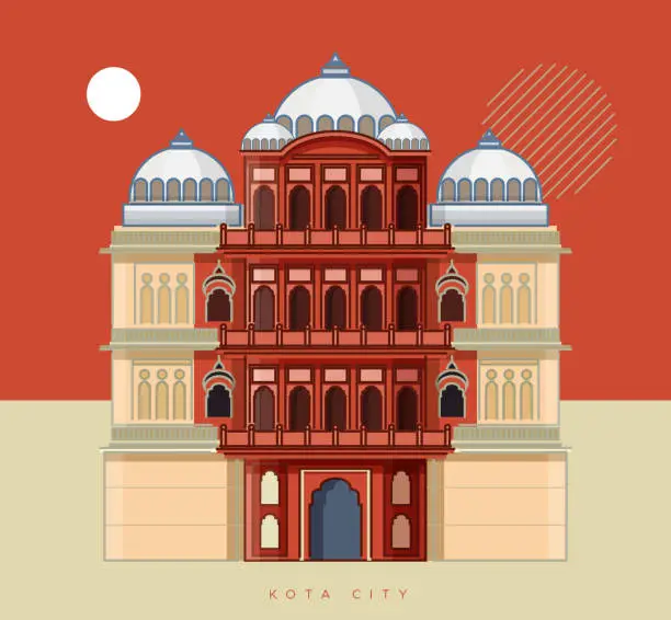 Vector illustration of Kota City - Garh Palace - Icon Illustration