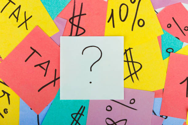 istock Background from different stickers with business sings and symbols 1468612702