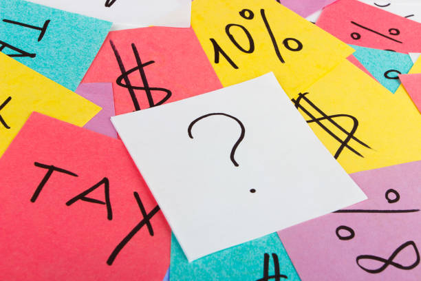 istock Background from different stickers with business sings and symbols 1468614228