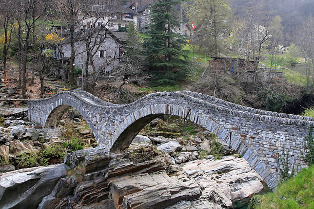 istock Ancient stone bridge in Verzasca valley, Switzerland 146861609