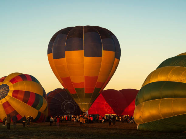 istock Hot air balloon on field 1468616369