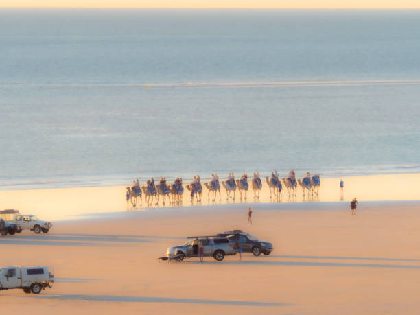 cable beach - 4wd 4x4 convoy australia imagens e fotografias de stock