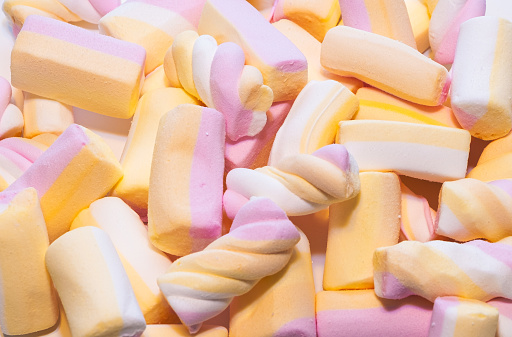 Marshmallow pink and white, background photography.