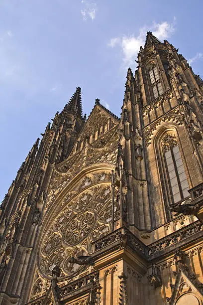 Impressive image of the beautiful architecture of St.Vitus Cathedral from Prague Castle.
