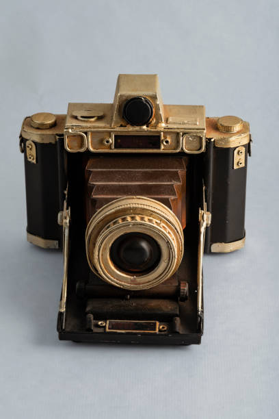 an old camera for decoration stock photo