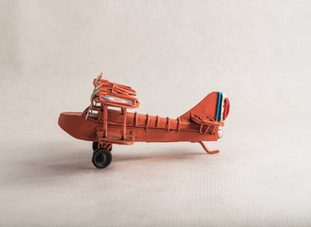 a vintage steel plane toy steel models of collectible aircraft stock photo