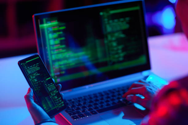 istock Modern female working on cyber security firewall protection 1468636967