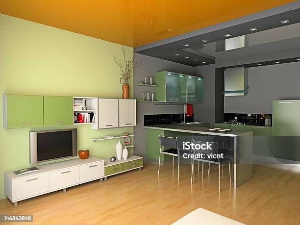 Modern Interior Stock Photo - Download Image Now - Apartment, Cabinet, Design