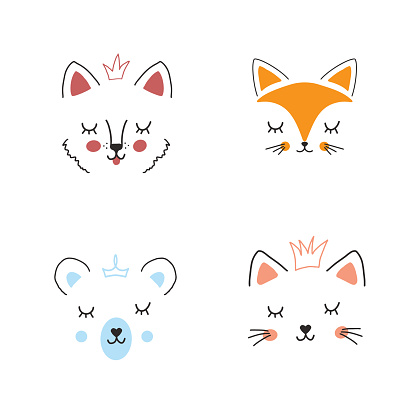 Cara de dibujos animados perro y gato vector gratis Cara de dibujos animados perro y gato vector gratis