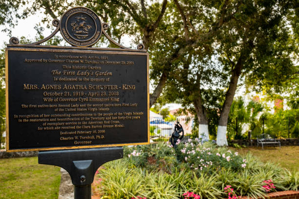 Charlotte Amalie, St. Thomas, USVI - January 2, 2023: The First Lady's Garden near the Government House just off Kongens Gade.