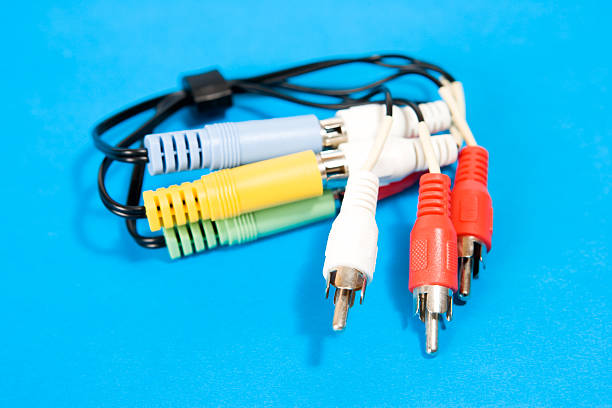 Cable with plugs and sockets stock photo
