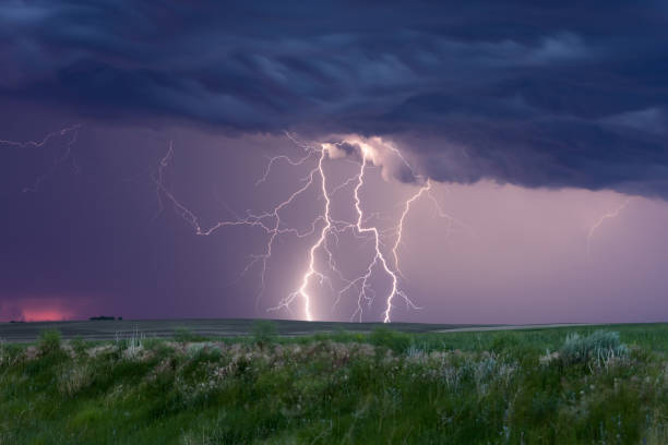 istock Lightning strikes from a thunderstorm in South Dakota 1468653209