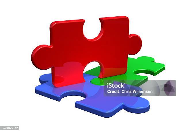 Puzzles Stock Photo - Download Image Now - Achievement, Attached, Blue