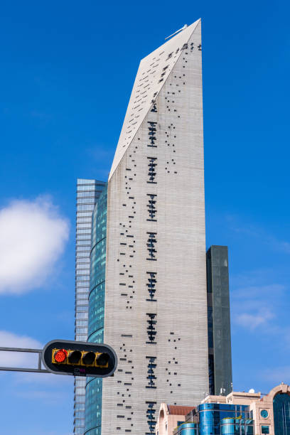Mexico City Mexico - February 13 2022: A Tall Modern Skyscraper in Mexico City With an Interesting Facade