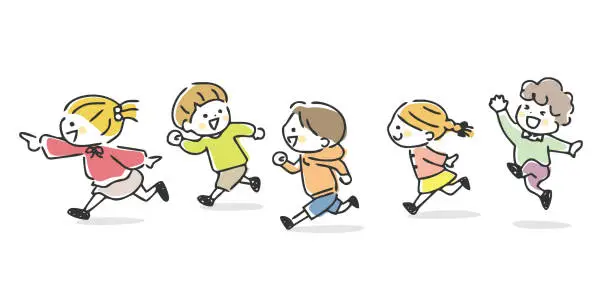 Vector illustration of Illustration of children running well.