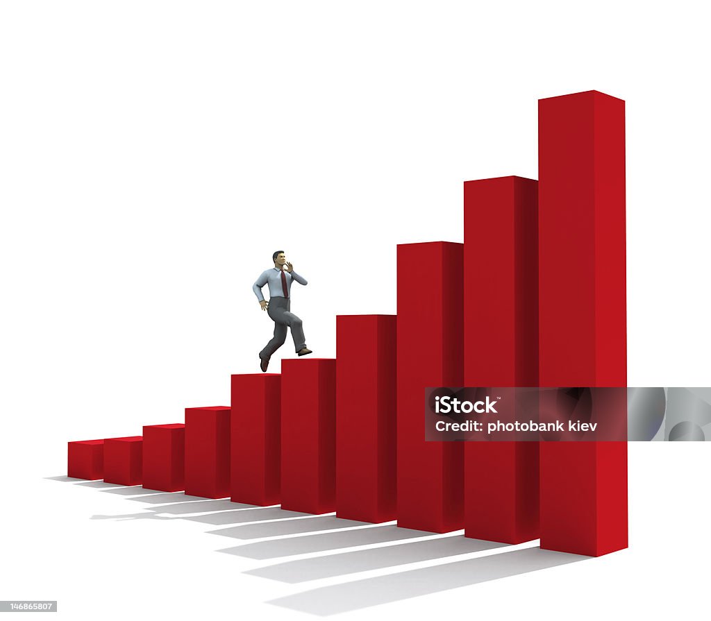 Empresario en el gráfico de capacidad - Foto de stock de Correr libre de derechos