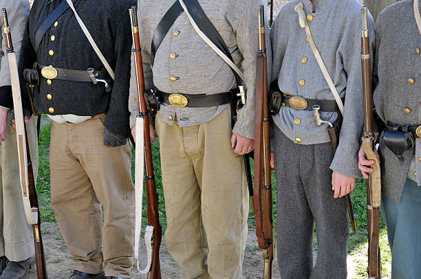 Civil War Confederate Soldiers stock photo