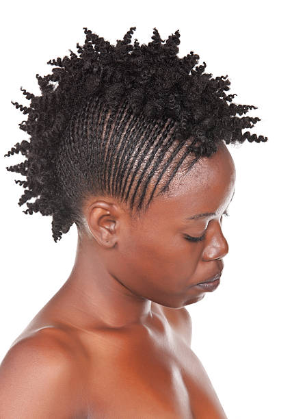 african girl hairstyle of young girl with traditional african braids, black woman hair braids stock pictures, royalty-free photos & images