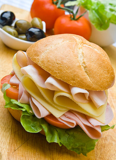 istock Delicious ham, cheese and salad sandwich 146866340