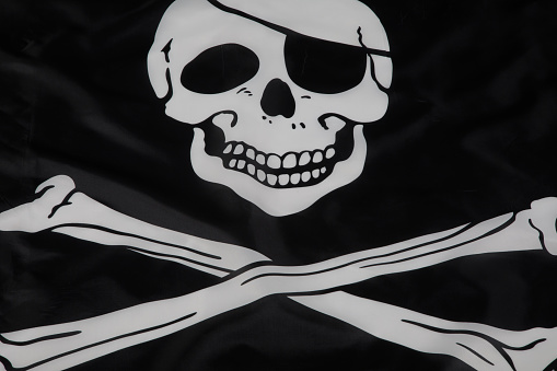 Skull and Crossbones of the black Pirates Flag aka the Jolly Roger