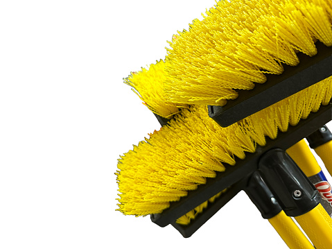 Yellow broom isolated on white background
