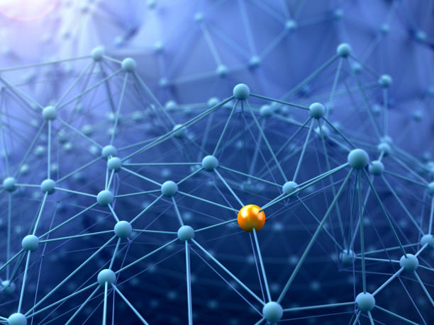 Network or neurons nodes stock photo