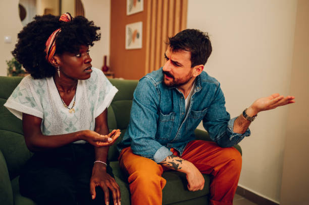 istock Diverse couple on a therapy session in a psychologist office 1468670672