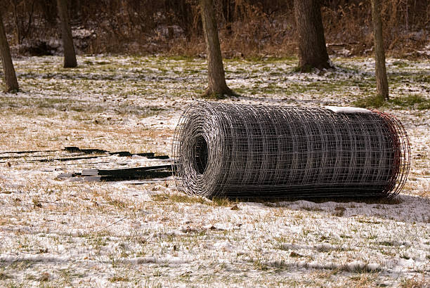 Roll of fence stock photo