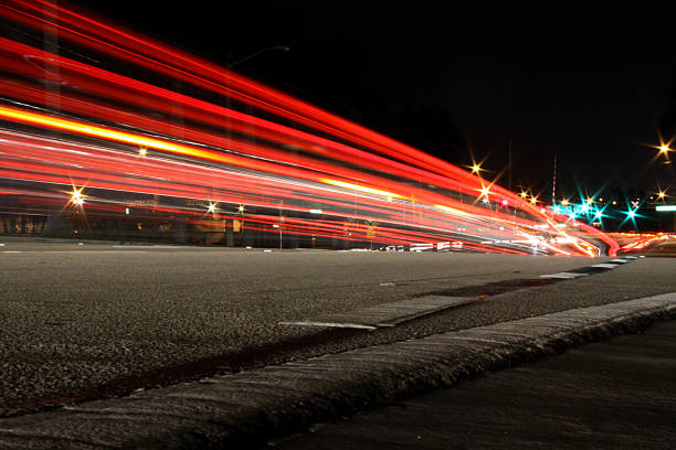 istock Fast motion image of a road with red lights from a car 146867705